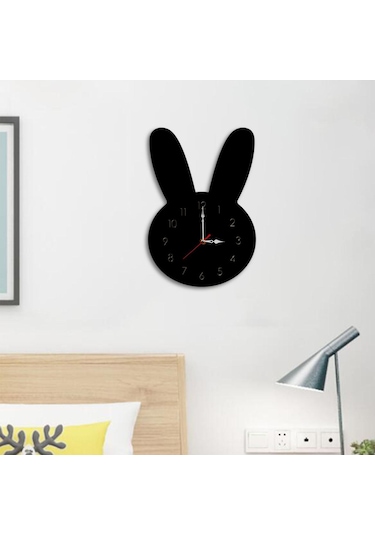 Homyl Sessiz Duvar Saati Oda Süslemeleri Çocuk Ev Ofis Siyah Siyah Çok Renkli