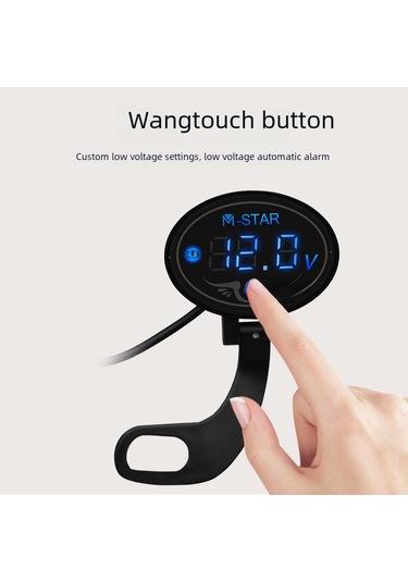 Beyaz Motosiklet Akü Voltajı İzleme Akıllı Voltmetre, Yüksek Ve Düşük Voltaj Alarmı