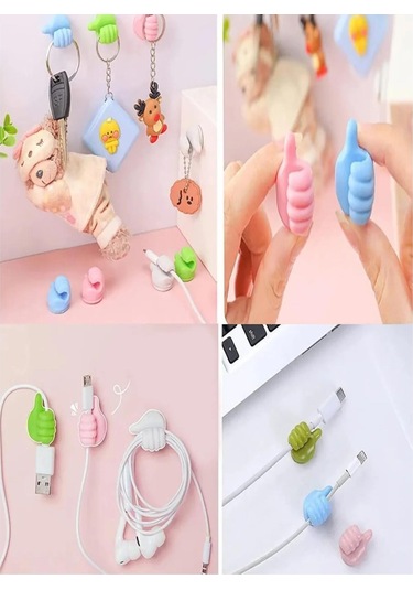 Gen-of Yapışkanlı Mini Askılık Ve Kablo Tutucu 10 Lu Gkh