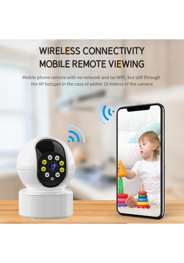 Akıllı Güvenlik Kamerası 1080p Hd Ev Kamerası Gece Görüşlü Hareket Algılama 360 Panoramik Görünüm Bebek Evcil Hayvan Yaşlılar İçin