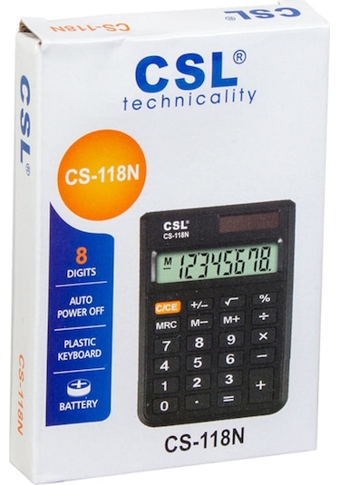 CSL CS-118N Cep Tipi 8 Hane Hesap Makinesi