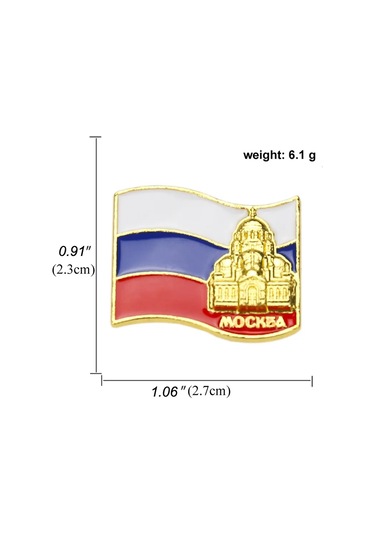 Dünyaca Ünlü Bina Broşu Kalp Şekli Bayrağı Hatıra Anı Çinko Mp1262-1 Mp1262-1 Çok Renkli