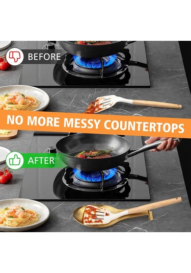 Yaozixa Altın Paslanmaz Çelik Kaşık Tutucu - Mutfak Düzenleyici 9.5x24.4 Cm Altın