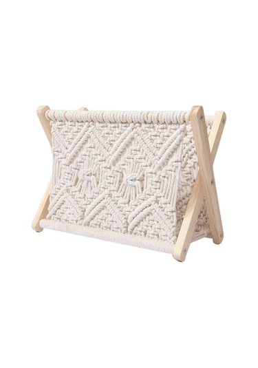 Pamuk Halat Depolama Sepeti, Dokuma Masaüstü Dergisi Rafı, Katlanabilir Mor