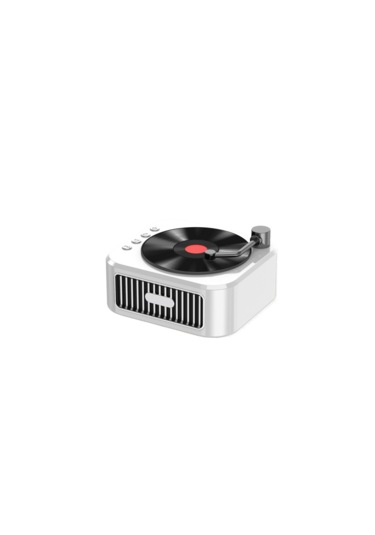 Makine Retro Gramofon Ses Bluetooth Hoparlör-buzul Beyazı