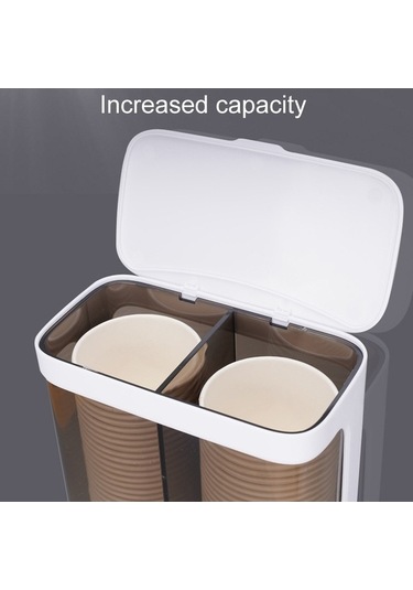 Tongxida Tek Kullanımlık Bardak Düzenleyici Su Sebili Toz Geçirmez Duvara Monte Raf, Tek Silindirli Gri Çok Renkli Çok Renkli