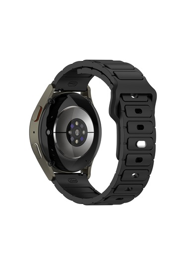 Kilifone - Huawei Honor Magic 2 46mm 22mm Uyumlu - Kordon Silikon Kordon Strap Kayış - Krd-132 - Siyah - T36071