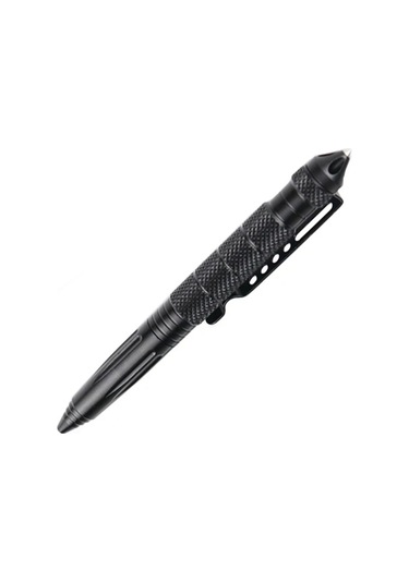 Moveevo Taktiksel Savunma Kalemi: B2 Tungsten Çelik Uçlu, Çok Amaçlı Edc, Acil Durum Cam Kırma Aracı, 148 Mm Siyah Siyah