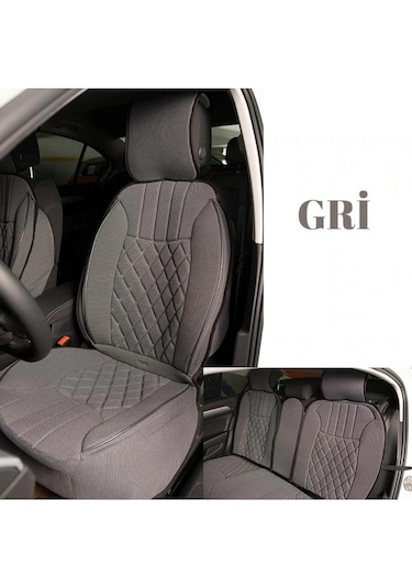 Mitsubishi Carisma Lüks Oto Koltuk Minderi Ön Arka 5'li Takım Gri Fs