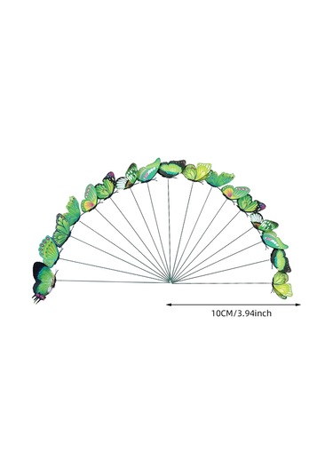 Suntek 24x Kelebek Bahçe Kazıkları Eve Taşınma Patio Yeşil