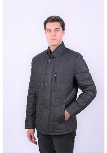 New Zaya Leather Erkek Lacivert Deri Mont Lacivert