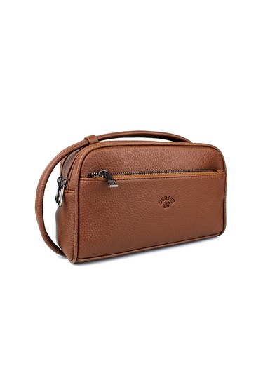 Erkek Taba El Çantası Portföy Çanta İki Bölmeli El Çantası Taba