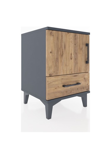 Hyperion Komodin Tek Raflı Tek Çekmeceli Tek Kapaklı 44x44x64... Antrasit