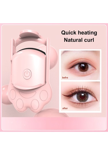 Wezone Beyaz Kedi Pencesi Elektrikli Kirpik Kaşıyak, 3.7v Isıtmalı Sabit Tutucu, Taşınabilir Mini Model