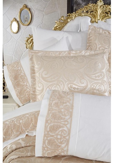 Çeyiz Diyarı Şal 10 Parça Battaniyeli Çeyiz Seti Bej Bej