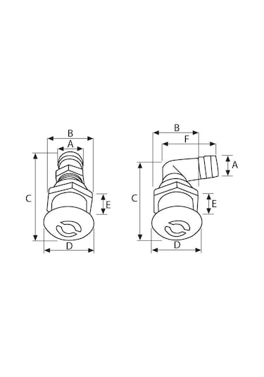 16mm Plastik Oval Tip 90 Derece Depo Havalandırma