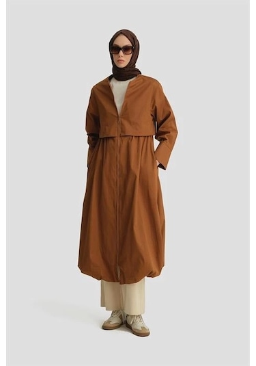 Armine Balon Etekli Pardesü 25y8205 Taba Kahverengi