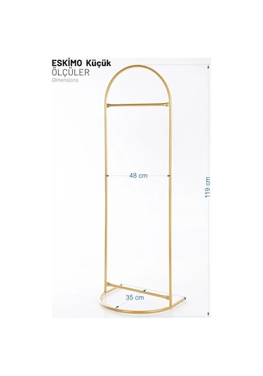 Eskimo İkili Gold Metal Ayaklı Askılık Gold