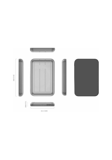 5000 Mah Magsafe Powerbank 15w Kablosuz Hızlı Şarj Led Göstergeli, Usb Çıkışlı Ve Type-c Girişli Mavi