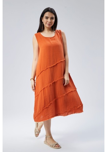 Muslin Elbise Yazın Vazgeçilmesi Kiremit