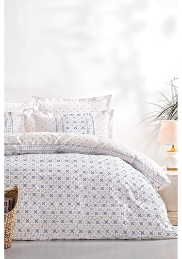 Puffy Roan Çift Kişilik Nevresim Seti - Indigo