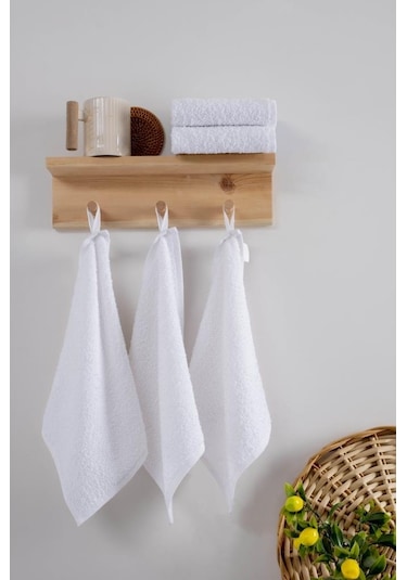 30x30 Cm 5 Ad. Mutfak Havlu Seti Düz Peçete Havlusu Kurulama Bezi Beyaz