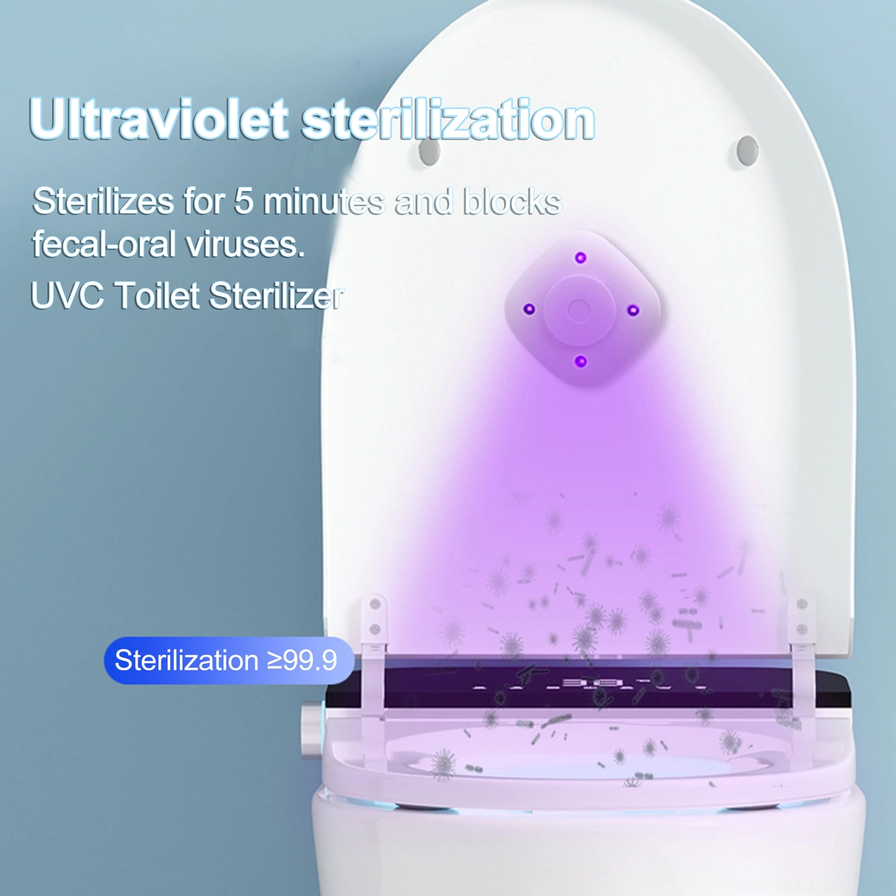 Youtek Evcil Uvc Ultraviyole Wc Sterilizasyon Lambası, Usb Şarjlı, Taşınabilir Mikro Boyut, Ekstra Aroma Tabletli Antibakteriyel Cihaz 1 Set Beyaz