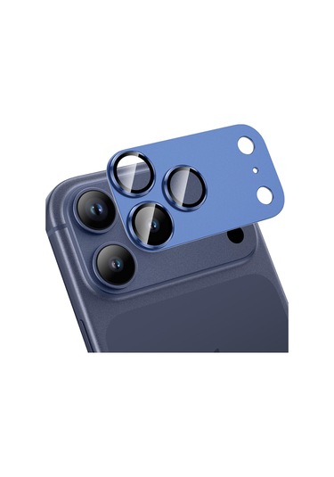 İphone 17 Pro Max Cl-20 Kamera Lens Gövde Koruyucu 9h Sertlik Ultra Hd Temperli Cam Çizilmeye Dayanıklı Koruyucu Gece Çekimi Bozmaz Lacivert