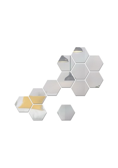 12 Adet Altıgen Ayna Duvar Çıkartmaları, Çıkarılabilir Duvar Dekorları, Akrilik Dekoratif Ayna, Yatak Odası, Banyo, Oturma Odası İçin Dıy Ev Dekorasyonları Çok Renkli