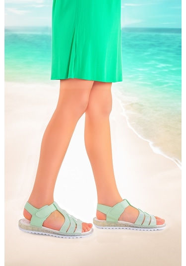 Kiko Kids Kız Çocuk Sandalet Arz 2354 Mint Yeşili
