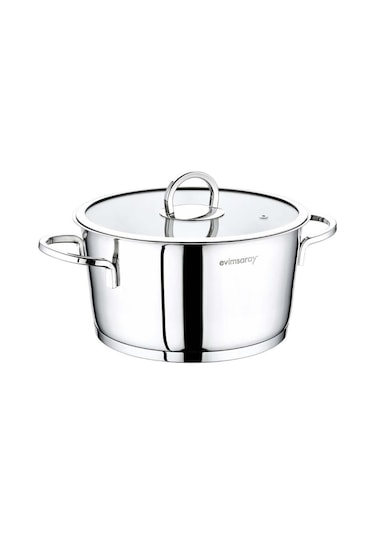 Evimsaray Elit 8 Parça Paslanmaz Çelik Tencere Seti Gri