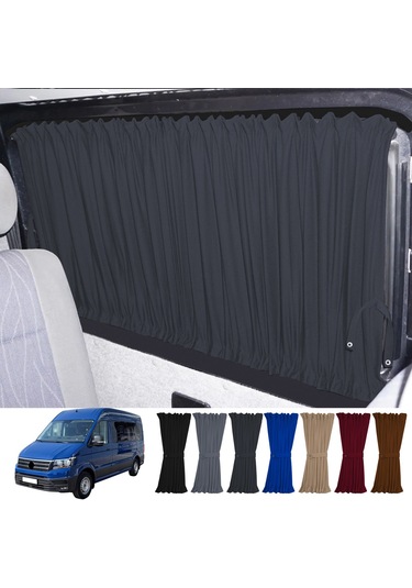 Pandami Volkswagen Crafter 2. Nesil Orta Şase 2018+ Uyumlu Füme Raylı Oto Perde Takımı