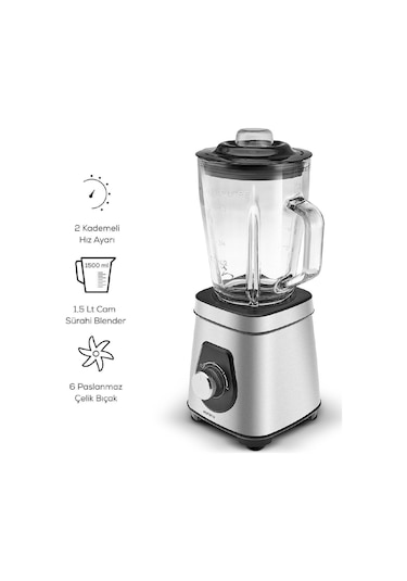 Karaca Inox Quick Mix 9855 1200 W Smoothie Blender