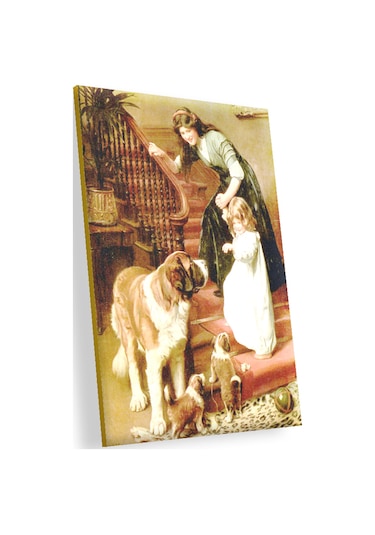 Cakasepetim Anne Kızdan Köpeklere İyi Geceler Ahşap Mdf Tablo