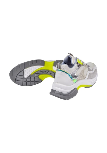 Pullman Simli Kadın Spor Ayakkabı Sneaker Sms-30162 Beyaz Simli-beyaz Simli Beyaz