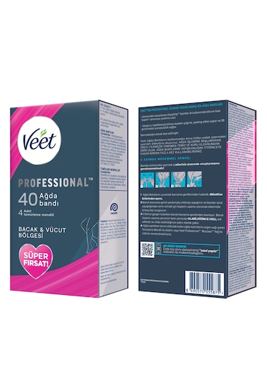 Veet Bacak Vücut Bölgesi Hassas Ciltler Ağda Bandı 3 x 40 Adet