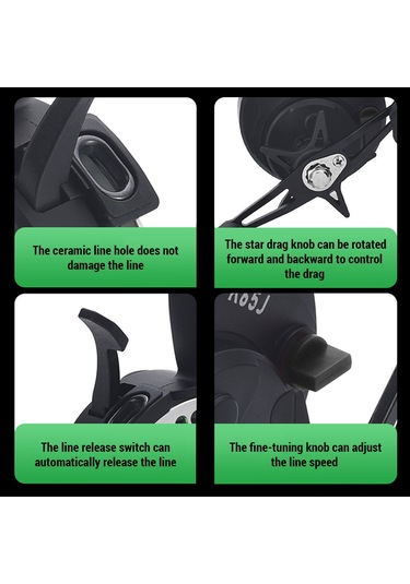 Lemestar Sol Elle Metal Gövde Buz Balıkçılığı Reeli - 2.8:1 Dişli Oranı, 193g Hafif Tasarım