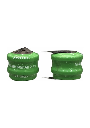 Sertec - 2.4v 2s1p 60 Mah 2 Pin Nı-mh Buton Pil