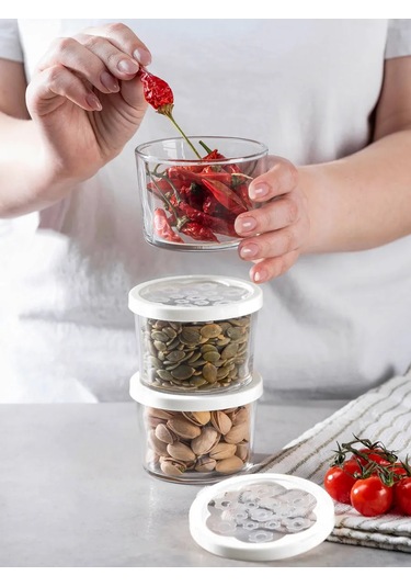 Pasabahce 3 Adet 220 Ml Cam Kavanozlar, Kuru Gıda Saklama İçin 307753116
