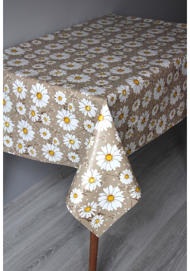 Elyaf Silinebilir Pvc Muşamba Masa Örtüsü 1754-1 Minipapatya Kahverengi