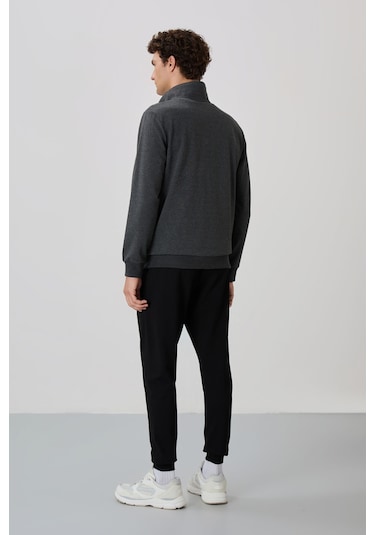 Tommy Life Anton Antrasit Melanj - Siyah Jogger Eşofman Takım - 85178 Antrasit - Siyah
