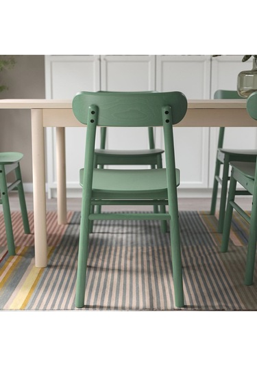 Rönnınge Ahşap Sandalye, Yeşil Renk 1 Adet
