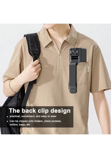 Jeemson 1080p 12mp Multifonksiyonel Kamera - 170 Geniş Açı, Wifi İle Mobil Bağlantı, Gölge Kamera Fonksiyonu, Sırt Klip Tasarımı Siyah