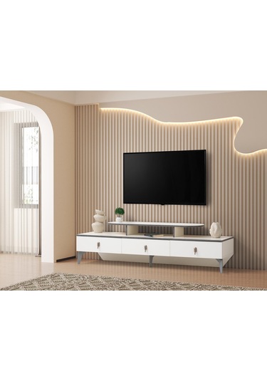 İrem Modern Dolaplı Tv Ünitesi 180 46 48 Krem