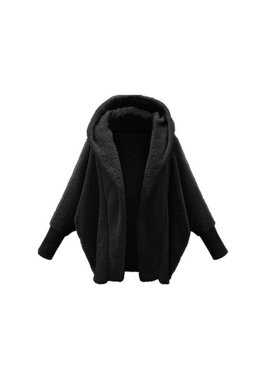 Sonbahar Ve Kış, Kadın Giyim Düz Renk Uzun Kollu Kapşonlu Bol Peluş Ceket Kadın Koyu Kahverengi Sonbahar Ve Kış, Kadın Giyim Düz Renk Uzun Kollu Kapşonlu Bol Peluş Ceket Kadın Koyu Kahverengi