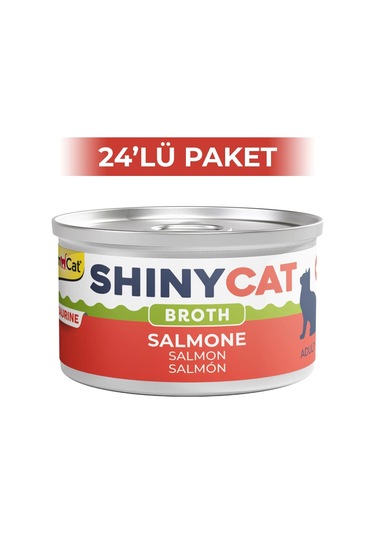 Gimcat Shinycat Broth Sos İçinde Somonlu Kedi Konservesi 24 x 70 G