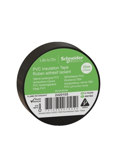 Schneider Thorsman İzole Bant 19 MM x 20 M Siyah - 8'li Paket