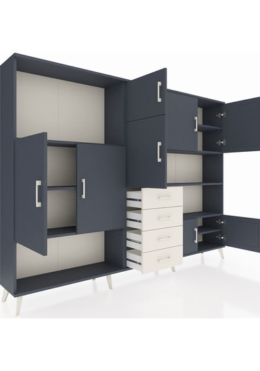 Arges Dolap 9 Raflı 4 Çekmeceli 8 Kapaklı 220x30x163 Antrasit-ant Antrasit-antrasit/aytaşı Arges Dolap 9 Raflı 4 Çekmeceli 8 Kapaklı 220x30x163 Antrasit-ant Antrasit-antrasit/aytaşı
