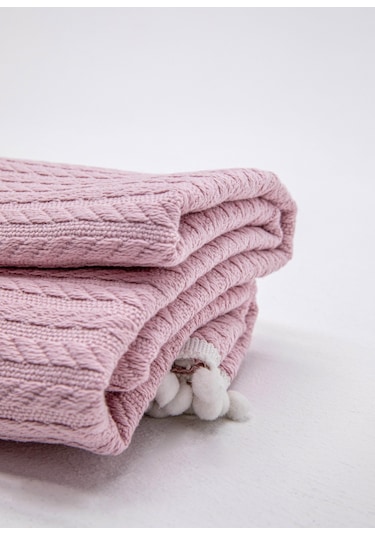 %100 Pamuk Cherry Bebek Battaniyesi Pamuklu Pike 100x120 - Pudra