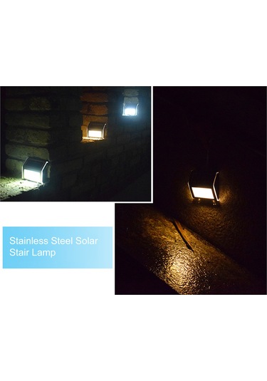 Folinda Güneş Enerjili 3 Led Islak Beyaz Dış Mekan Merdiven Duvar Çit Aydınlatması Ip44 Koruma